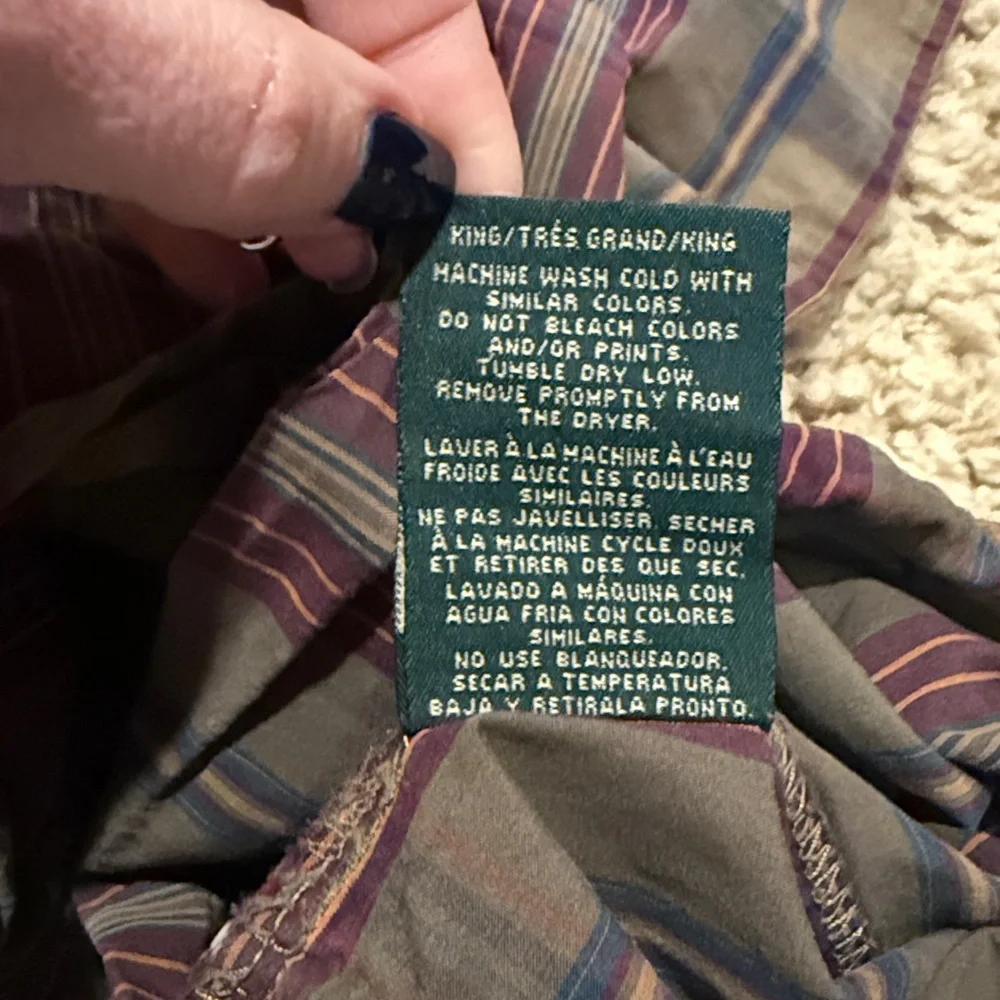 Vintage RL Ralph Lauren Home Pair of Adriana Plaid King Pillowcases
